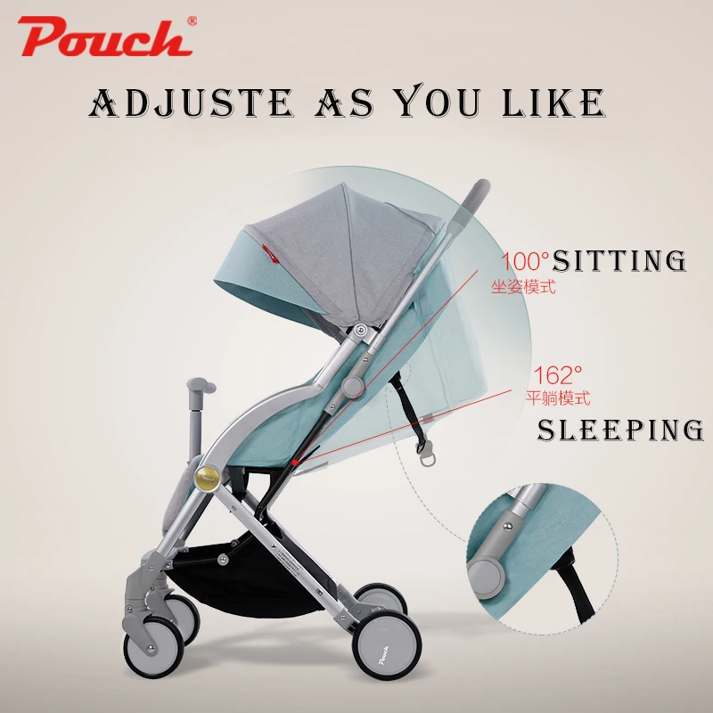

Pouch A22 Light-weight stroller Pushchair Portable Baby Buggy with Canopy Hood Storage Basket Kinderwagen Easy Folding
