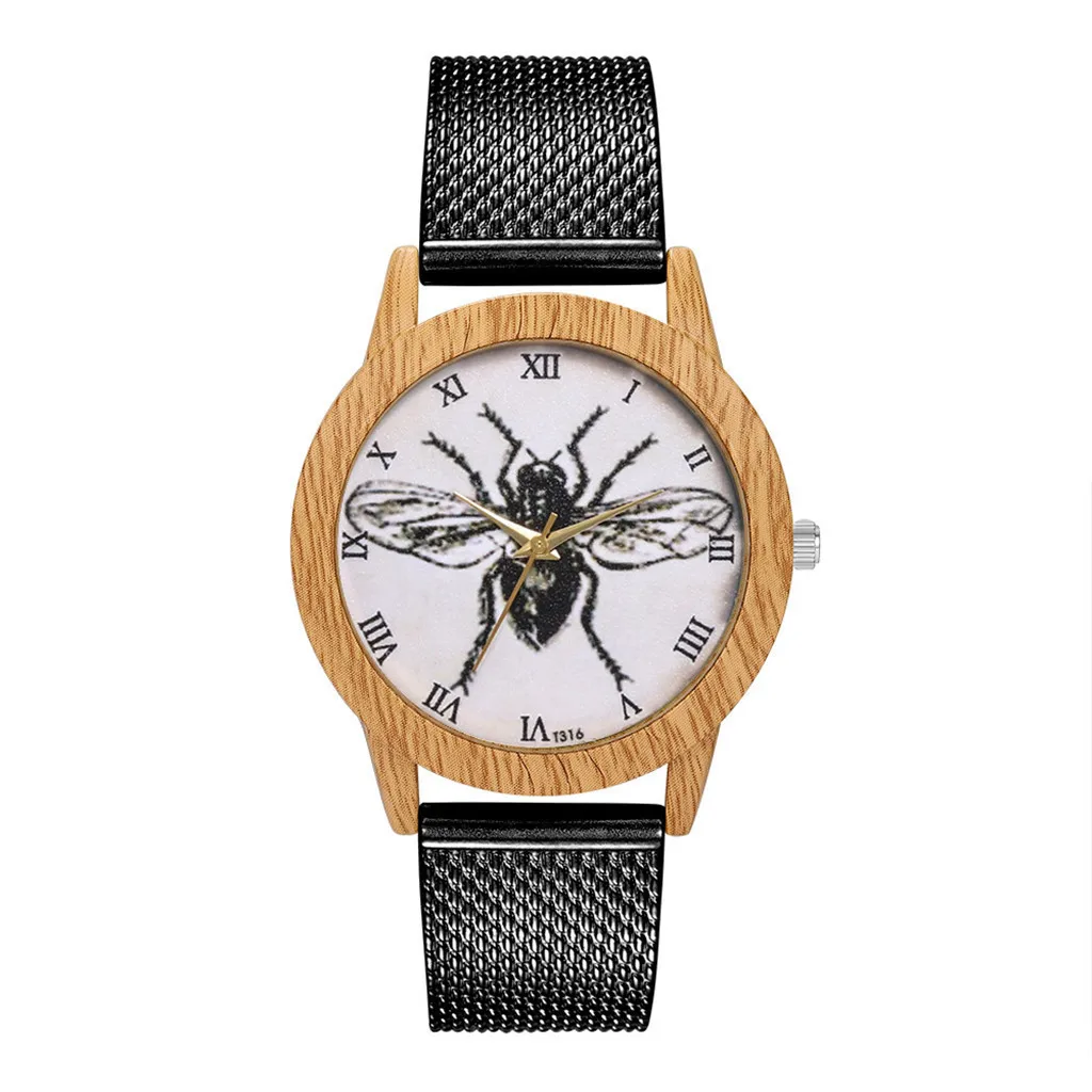 Horloges хит продаж часы браслет для женщин с изображением насекомых древесины