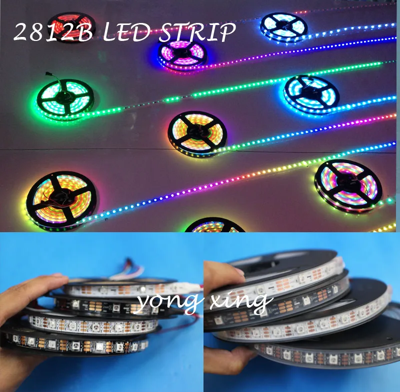 Светодиодная лента WS2812B 5050 RGB 5 м 150 светодиодов 300 30 светодиодов/м индивидуально