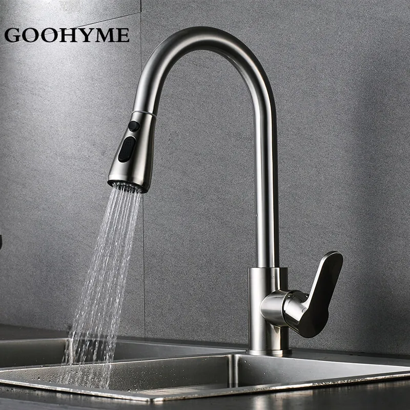 

Modern Kitchen Faucet Deck Mounted Pull Down Ceramic Plate Spool Chrome Faucet Wide And Fine Single Holder Single Hole KF003