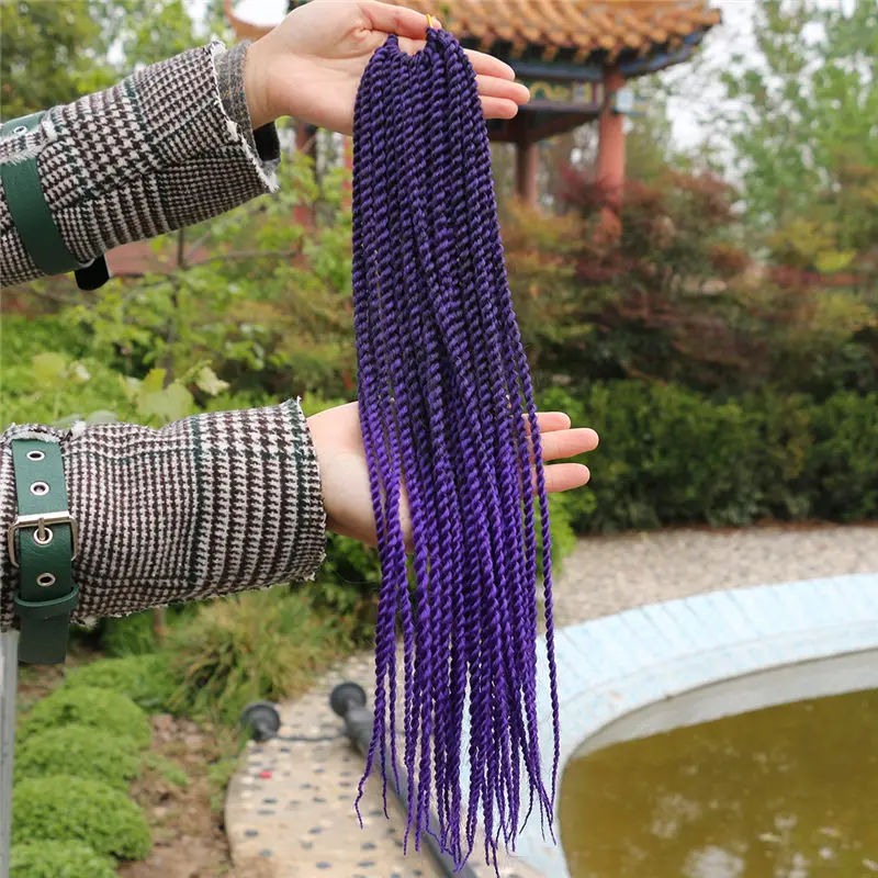 30 корней/упаковка Сенегальские накрученные волосы вязанные крючком волосы Омбре Коричневые Серые косички tissage волокно Синтетические плетение волос для наращивания - Цвет: T1B/фиолетовый