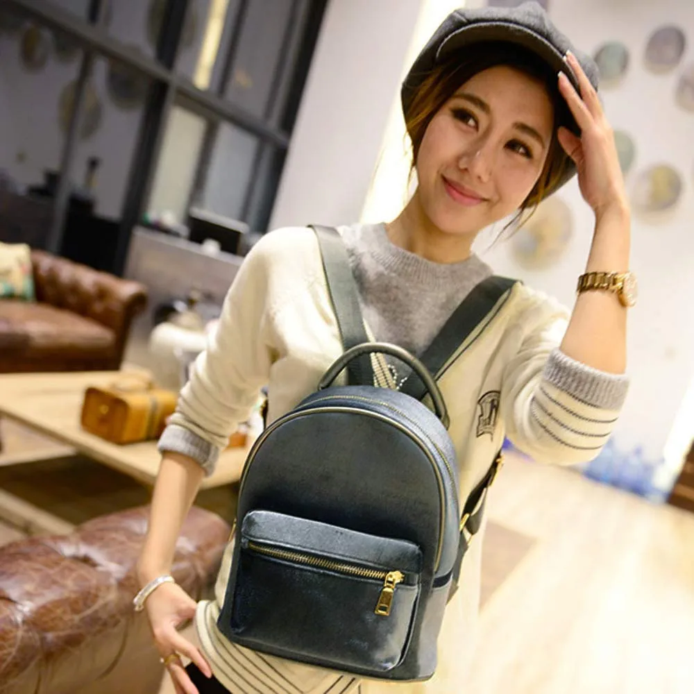 Women Shoulder Bags Mini Velvet Backpack Handbag Travel Rucksack School Bookbags 