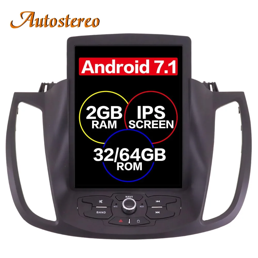 Android 7 Tesla style font b Car b font No DVD Player GPS Navigation For Ford