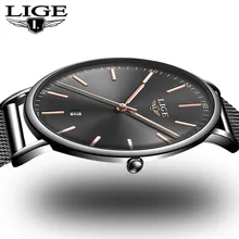LIGE New Fashion Black Women Watches 2019 Luxury Brand Quartz Watch Woman Elegant Dress Ladies Wristwatch Clock Relogio Feminino new arrived cartoon quartz watch hello kitty fashion wristwatch for kid children cute elegant relogio feminino masculino clock