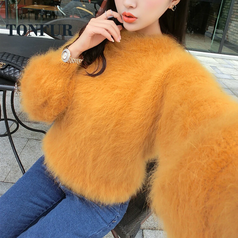 Настоящие норковые кашемировые пуловеры женские модные роскошные шубы из натурального меха свитера OEM потребительская изготовленный на заказ пальто DFP899