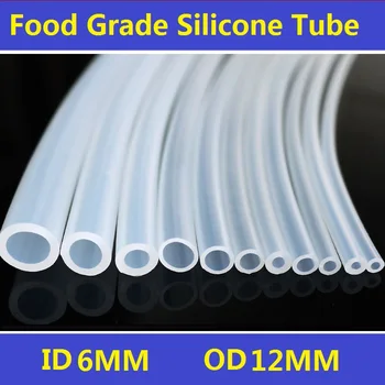 

6x12mm Food Grade Imported Silicone Tube Hose Pipe ID6mm OD12mm New High Quality Free Shipping - 2Meters