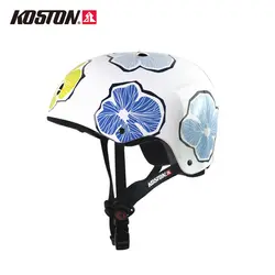 Koston longboard скейтборд шлем белый шлем с цветочным принтом велосипед Велоспорт скутер шлем размеры S, M, L ABS спортивный шлем ac210f