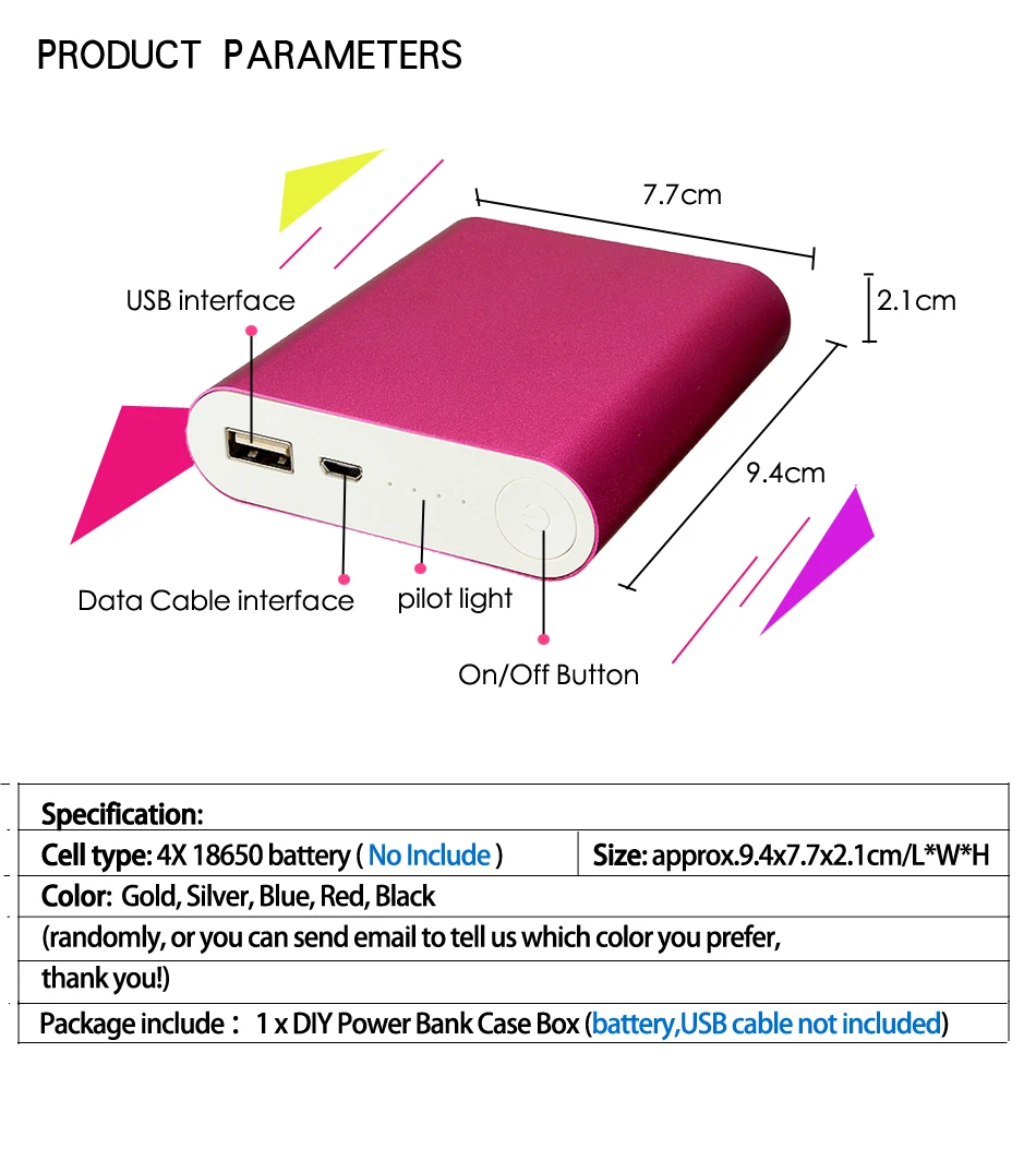 Универсальный 4X18650 зарядное устройство DIY power Bank чехол Комплект для всех сотовых телефонов