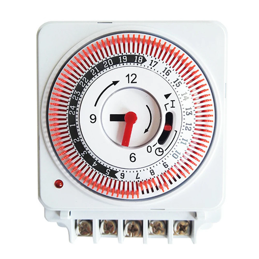 

Power White Mechanical Timer Switch 220V 60Hz 16A High Quality 24 Hours Industrial Timing Protect Panel
