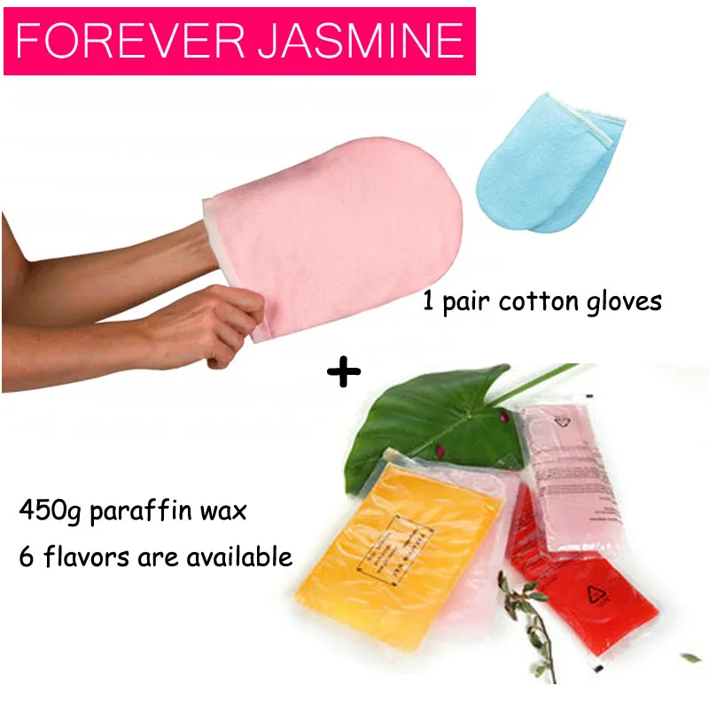 450g Whitening Paraffin Wax for Manicure Hand 1pair Cotton Glove For