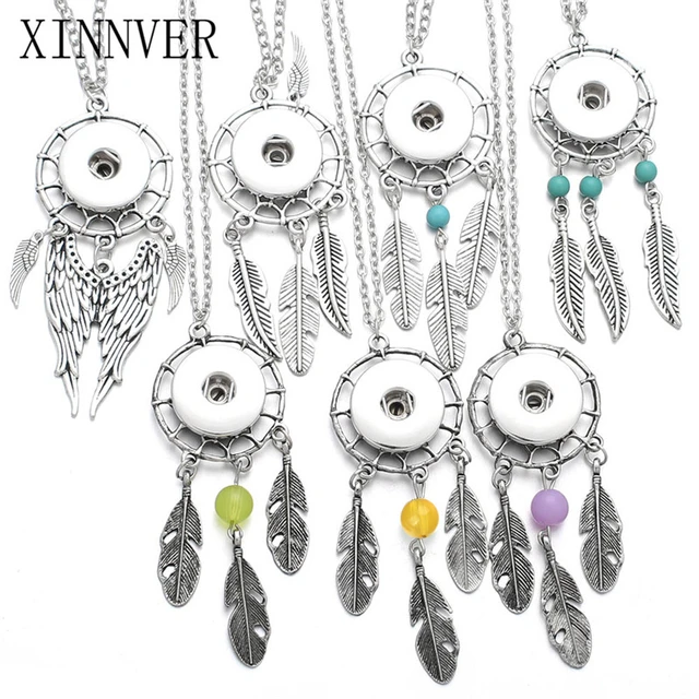 Snap Jewelry Crystal Pendant Necklace 18mm Snap necklaces Women