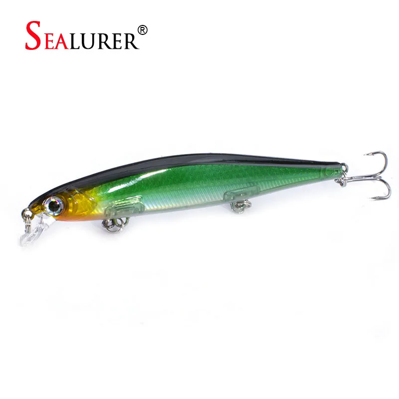 

11cm13g Slowly Sinking Suspension Minnow bait 1pcs Squid Bait Frequency Dead Fishing Lure Laser Minnow