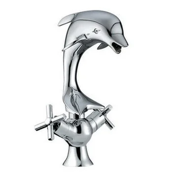 

Dolphin copper basin faucet creative kitchen bathroom basin washbasin hot and cold faucet single-hole double handle wx5041742