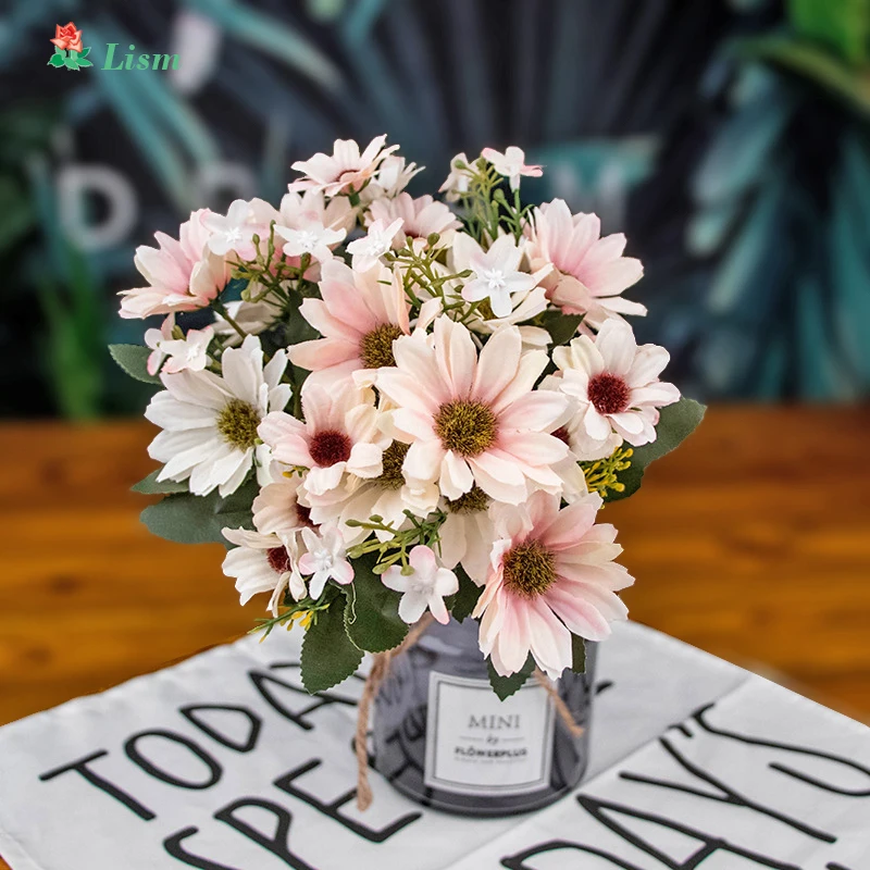 

30cm High Quality Artificial Plants Daisy Silk 21 Large Flower Free Home Decoration Thanksgiving Easter Halloween Gift