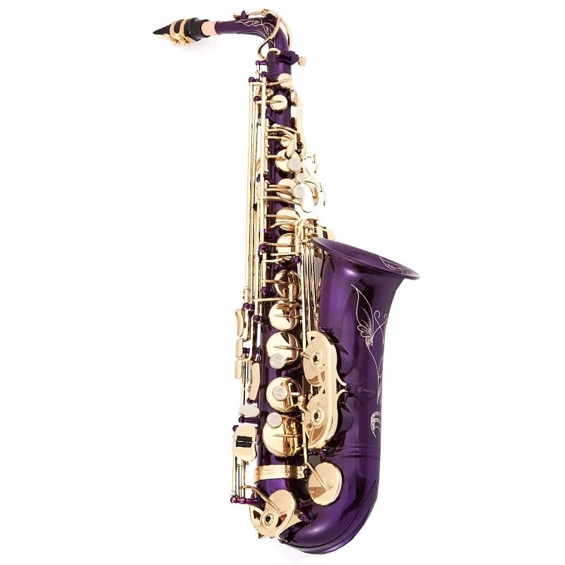 Beginner adult genuine purple body golden key tenor saxophoneSaxophone