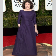 Платья знаменитостей Lily Tomlin, премия «Золотой глобус», вечерние платья красного цвета с рукавом 3/4, vestido de festa