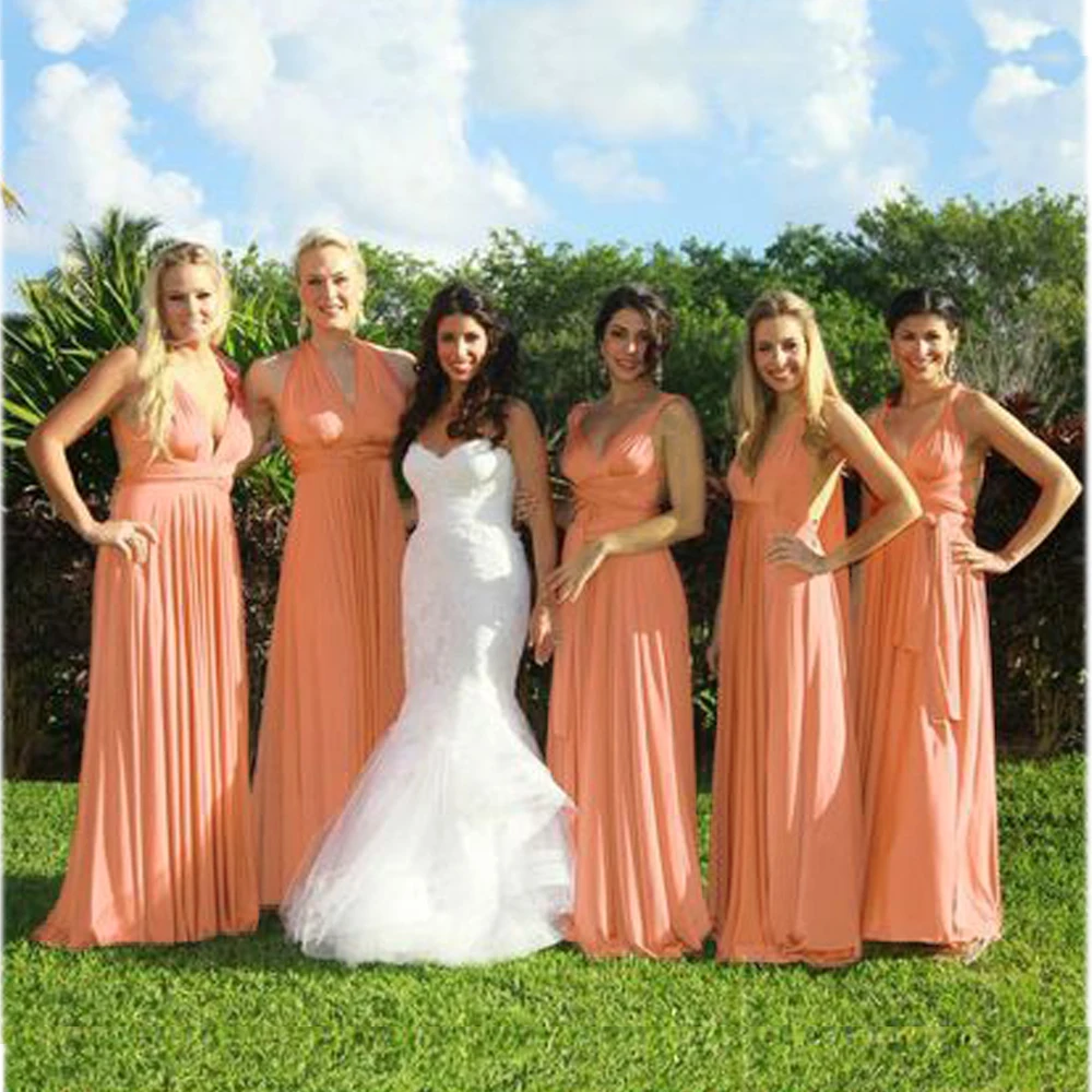 Wedding Convertible Dress convertible dress coral reviews online shopping 2016 summer sexy multiway bridesmaids women wrap maxi long s robe longue femme
