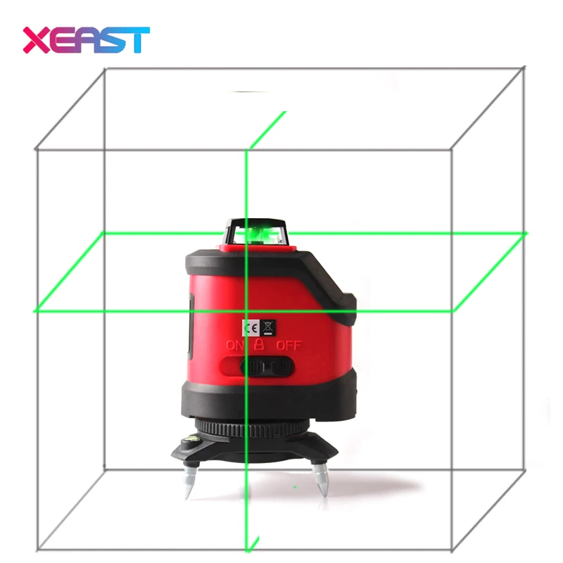 

XEAST XE-12A Green 3D laser level meter 5 Lines 360 degree Self-Levelling Mini portable Instrument With oblique line