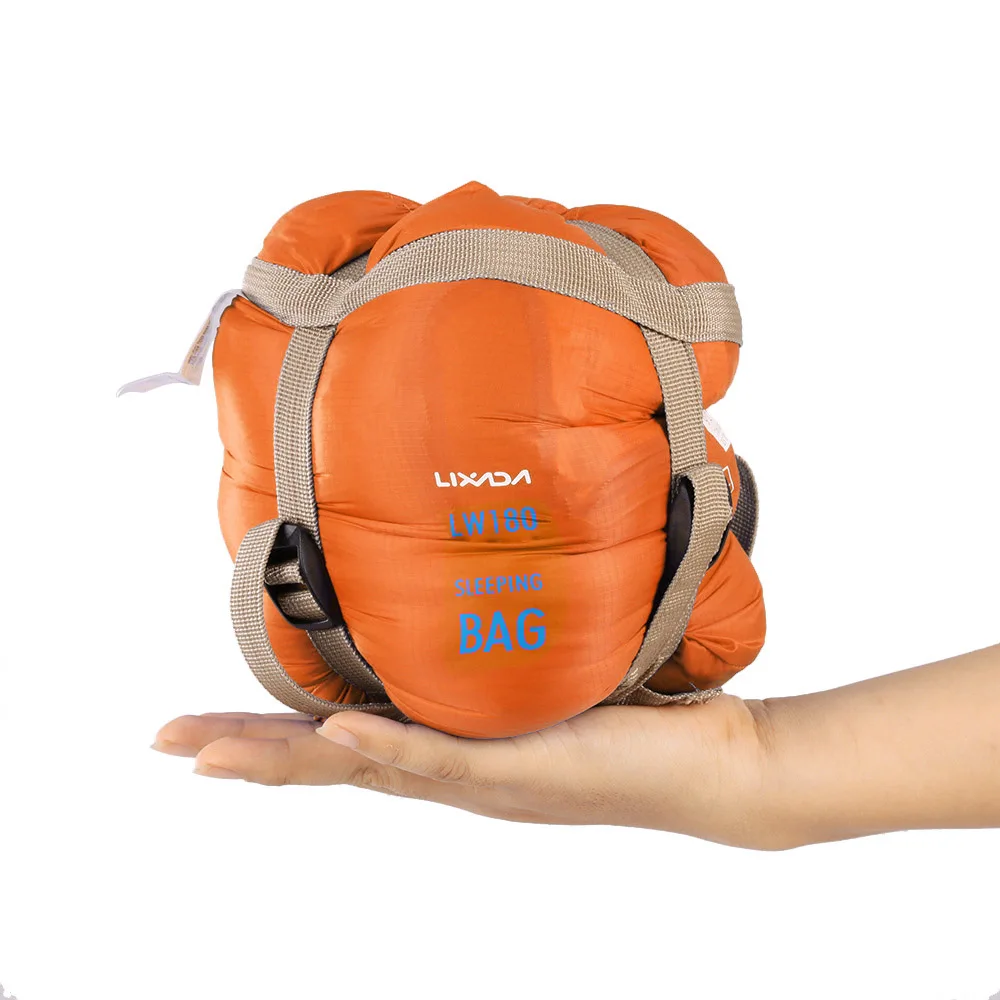 Lixada 190*75 см Открытый Кемпинг мешок походный спальный мешок многофункциональный ультра-светильник конверт с капюшоном сна кровать ленивый мешок - Цвет: Оранжевый