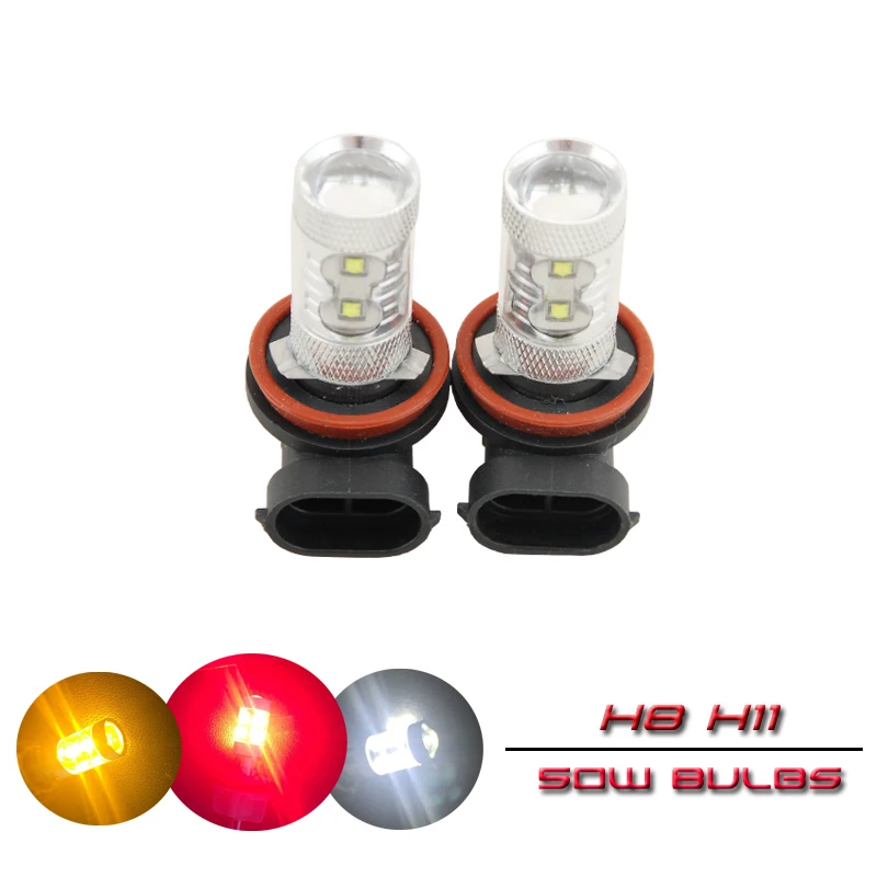 

2x Cree Chips Led 50W H8 PGJ19-1/ H11 PGJ19-5 Bulb Fog Light Replacement Driving Daylights Car Styling Auto Car H8 Lights