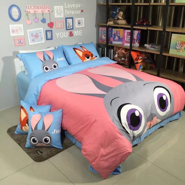 Boy Girl Zootopia Bedding Set/Zootropoli Design 100 Cotton Duvet Cover