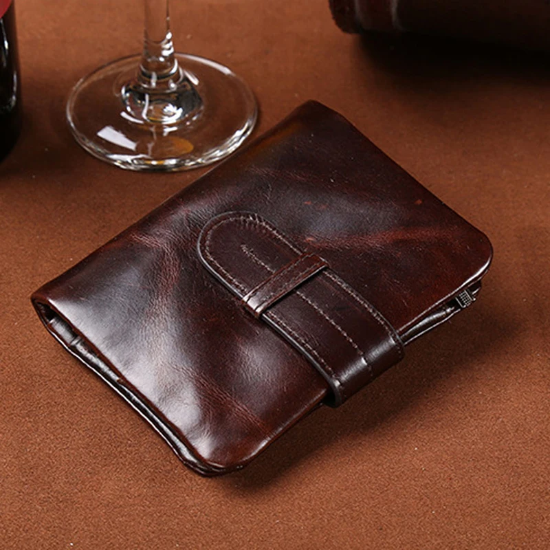 

THINKTHENDO Men's Vintage Genuine Leather Wallet Card Holder Clutch Coin Purse Pockets Slim