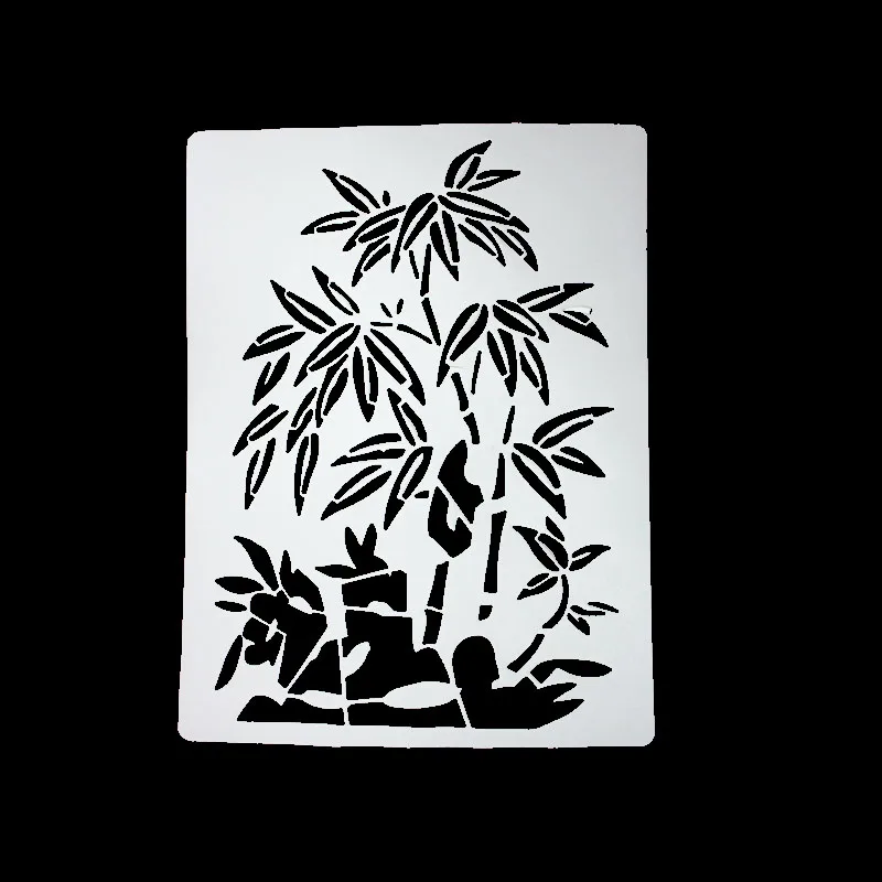 

DIY Scrapbooking Bamboo Woods Template Baking Kitchen Decorating Cake Stencil Spray Bamboo Shoots Template Embossing Folders
