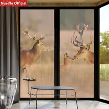 Узор лося Электростатическая пленка «замороженное стекло» ванная комната Гостиная домашняя непрозрачная детская комната офисное окно Солнцезащитная пленка из прозрачного ПВХ