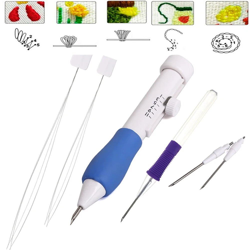 Plastic magic embroidery pen punch tool kit embroidery stitching punch Plastic magic embroidery pen punch tool kit embroidery stitching punch