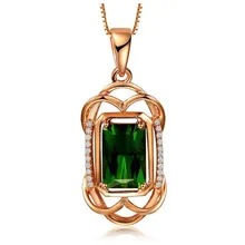 2 CT Роскошный натуральный драгоценный камень турмалин АЛМАЗ 18 K золото ювелирные изделия для женщин ювелирные изделия зеленый турмалиновая подвеска