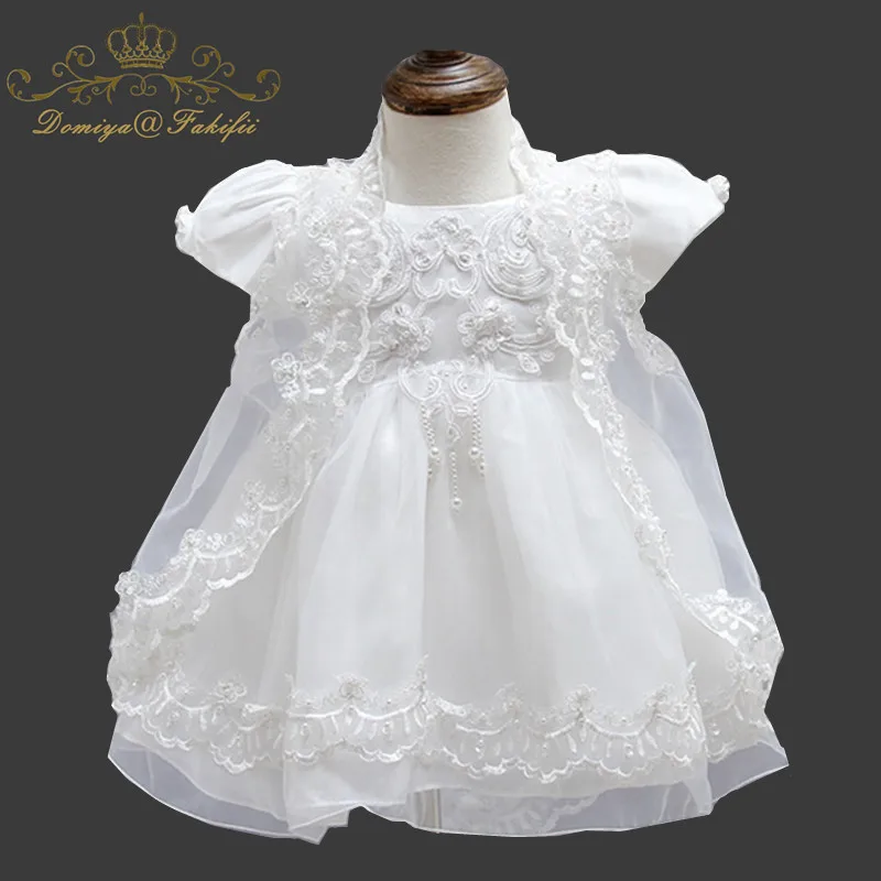 

1 Year Birthday Baby Sets Girl Dresses For Baptism Infant Snow White Princess Lace Christening Gown Newborn Clothes For Girls