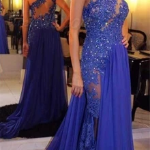 Вечерние платья Длинные Vestido Longo Festa одно плечо формальных платьев женские элегантные арабские платья для особых случаев