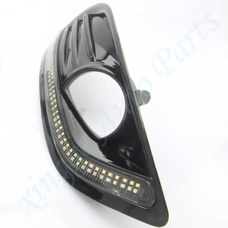 2 шт. белый+ желтый день Бег DRL противотуманная фара для Ford Focus 2009-2010 AB