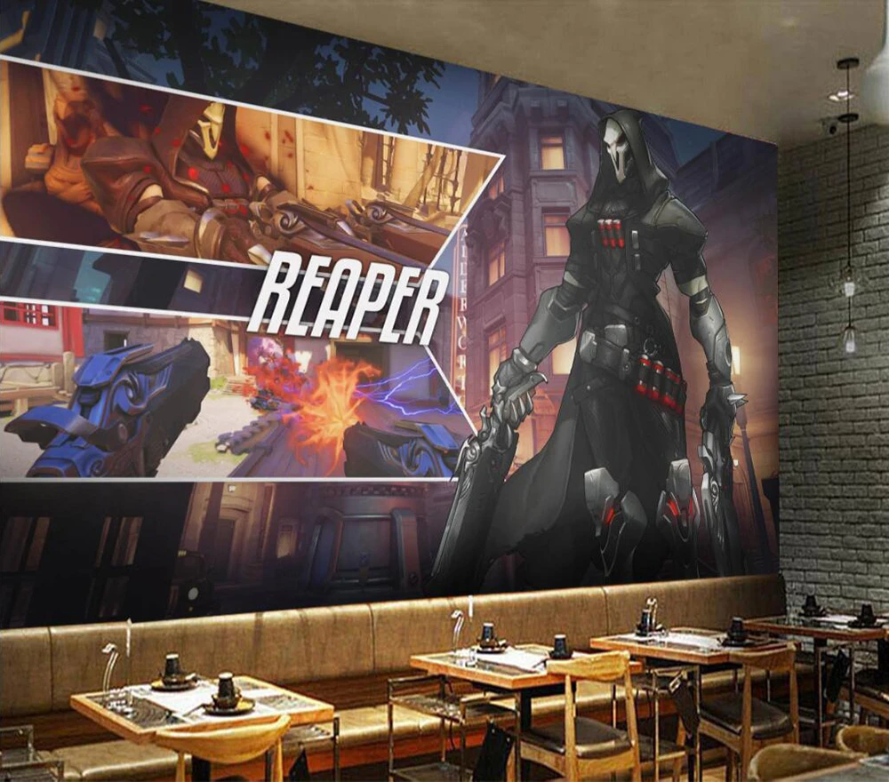 Декоративные обои Overwatch Reaper фон настенная живопись