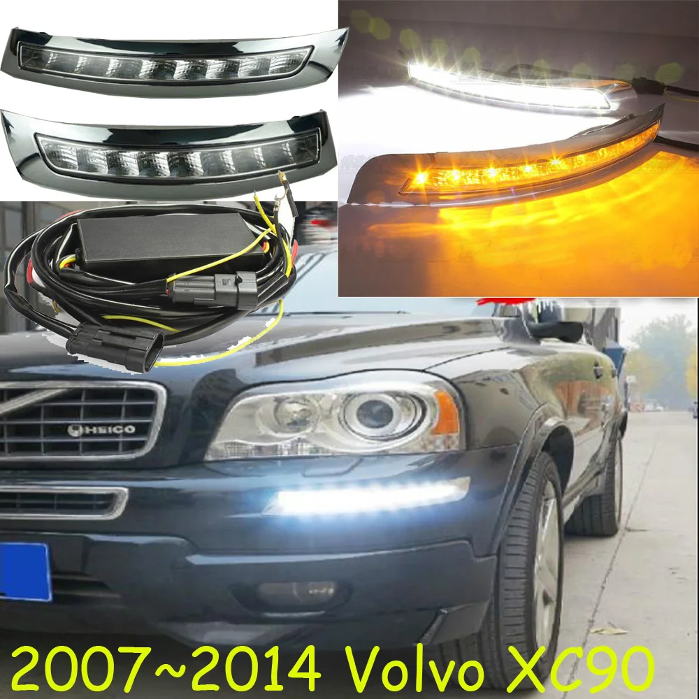 2007~ Автомобильный бампер головной светильник для Volvo XC90 Дневной светильник автомобильные аксессуары светодиодный DRL налобный фонарь для XC90 противотуманный светильник, XC 90
