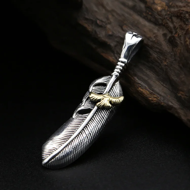 

Choker Necklace Asg Inlaid Copper Eagle Feather Ornaments, Japan And Contracted Style Restoring Ancient Ways Men Women Pendant