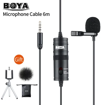 

BOYA BY-M1 Lavalier Condenser Microphone for Canon Nikon Sony DSLR Camcorders, Studio Microphone for iPhone X 7 Plus Live Video