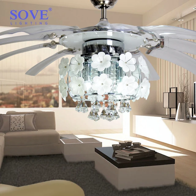 Led Modern Ventilador de Teto Com Luz de Controle Remoto Sala Cafe Luminária Foyer Decoração de