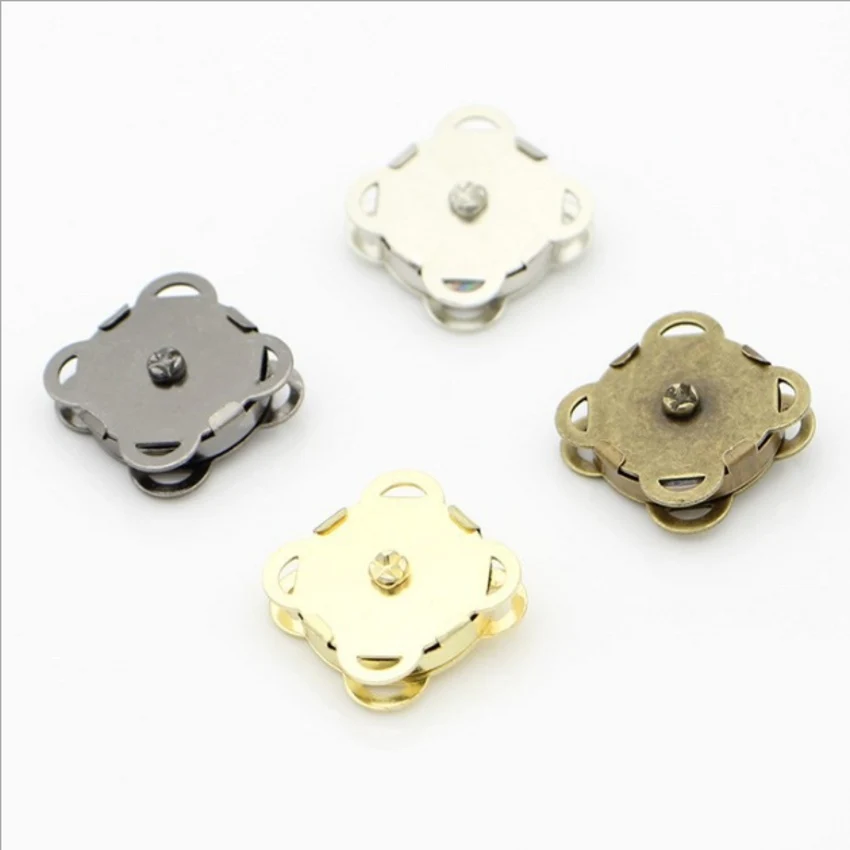 10Sets Square Magnetic Snap Fasteners Clasps Button Handbag Purse Wallet Craft Bags Parts Accessories 11mm 15mm 19mm Pick Colors 2