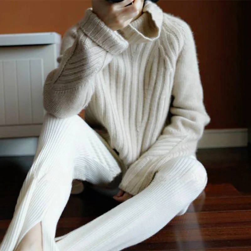 BELIARST осенние и зимние толстые пуловеры с высоким воротником женские свободные и легкие кашемировые вязаные свитера с рукавами летучая мышь