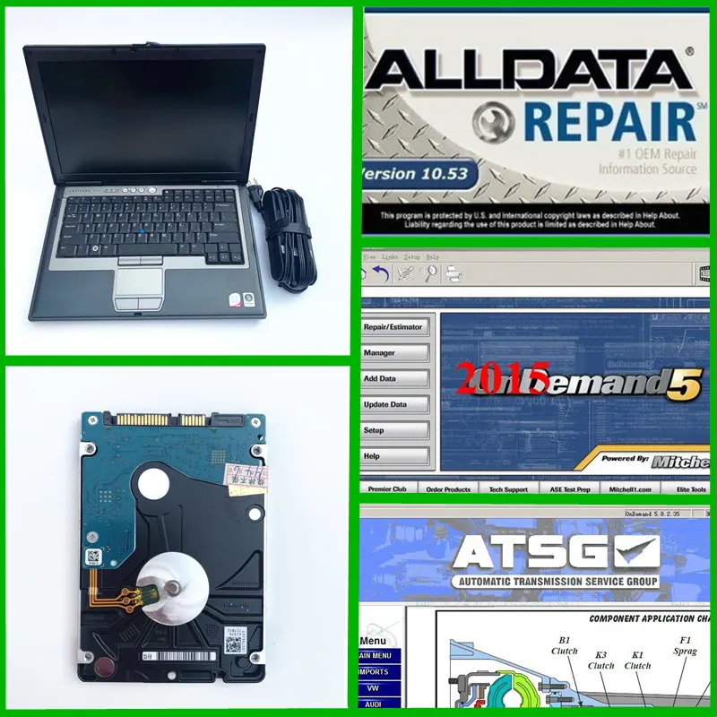 Alldata и по Mitchell Alldata 10,53 Mitchell на demend ATSG 3 в 1 ТБ с жестким диском хорошо на D630 ноутбук 4G