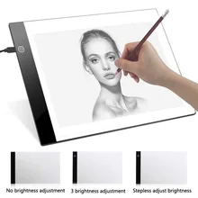 デジタルグラフィックタブレット A4 LED アーティスト薄型アートステンシル描画ボードライトボックストレース書き込みポータブル電子タブレットパッド(China)