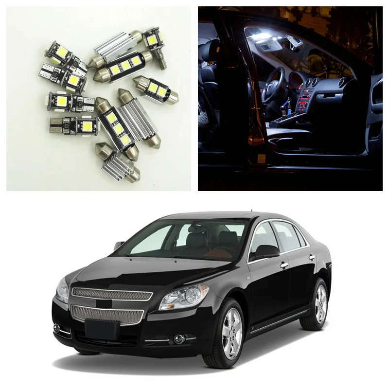 9 шт. белые светодиодные лампы посылка салона автомобиля Chevrolet Malibu 2008-2012 |