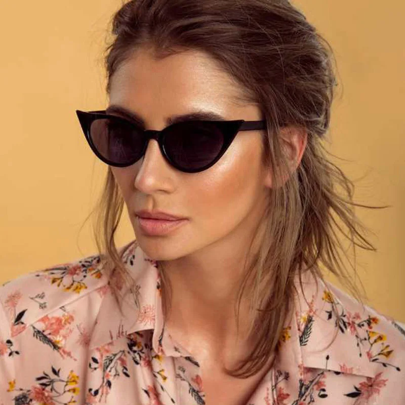 Женские ретро очки кошачий глаз Роскошные брендовые дизайнерские солнцезащитные очки винтажные маленькие красные женские солнцезащитные очки черные очки oculos Новые