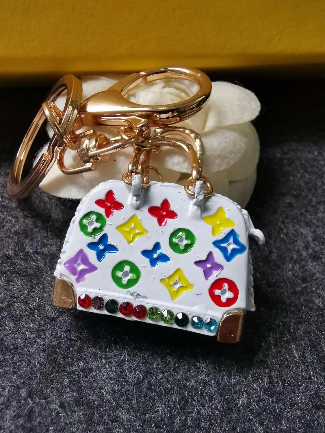 

4PCS/lot Zinc Alloy Purses handbag keychain DIY Bag Decoration Charms keyring