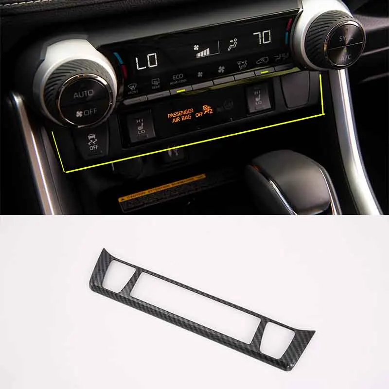 

Carbon Fiber ABS Car Accessories Seat Heating Switch Control Cover Trim Style For Toyota RAV4 2019