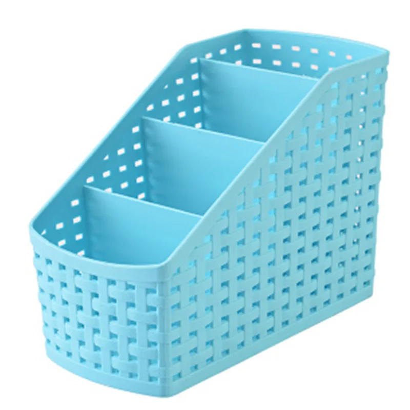Imitation rattan multi compartment storage box cosmetics, desktop