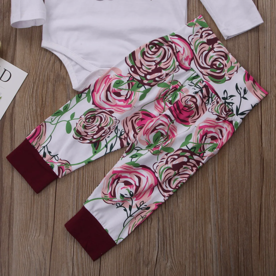 Baby Clothing Set cheap 3PCS Newborn Baby Girls Sets Flower Letter Printed Romper + Flower Pants + Cute Leggings Hat Outfits Clothes Set Spring Autumn sun baby clothing set