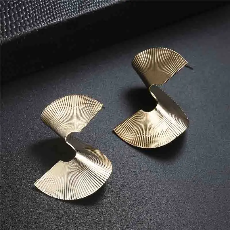 Дизайн, серьги в стиле панк, большие индийские ювелирные изделия, Серебряные Золотые Квадратные геометрические Висячие серьги для женщин, индивидуальные подвески - Окраска металла: ez25