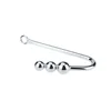 Length 245mm 170g large size stainless steel anal hook with 3 ball metal butt beads Pull ring hole dilator slave BDSM sex toy ► Photo 3/6